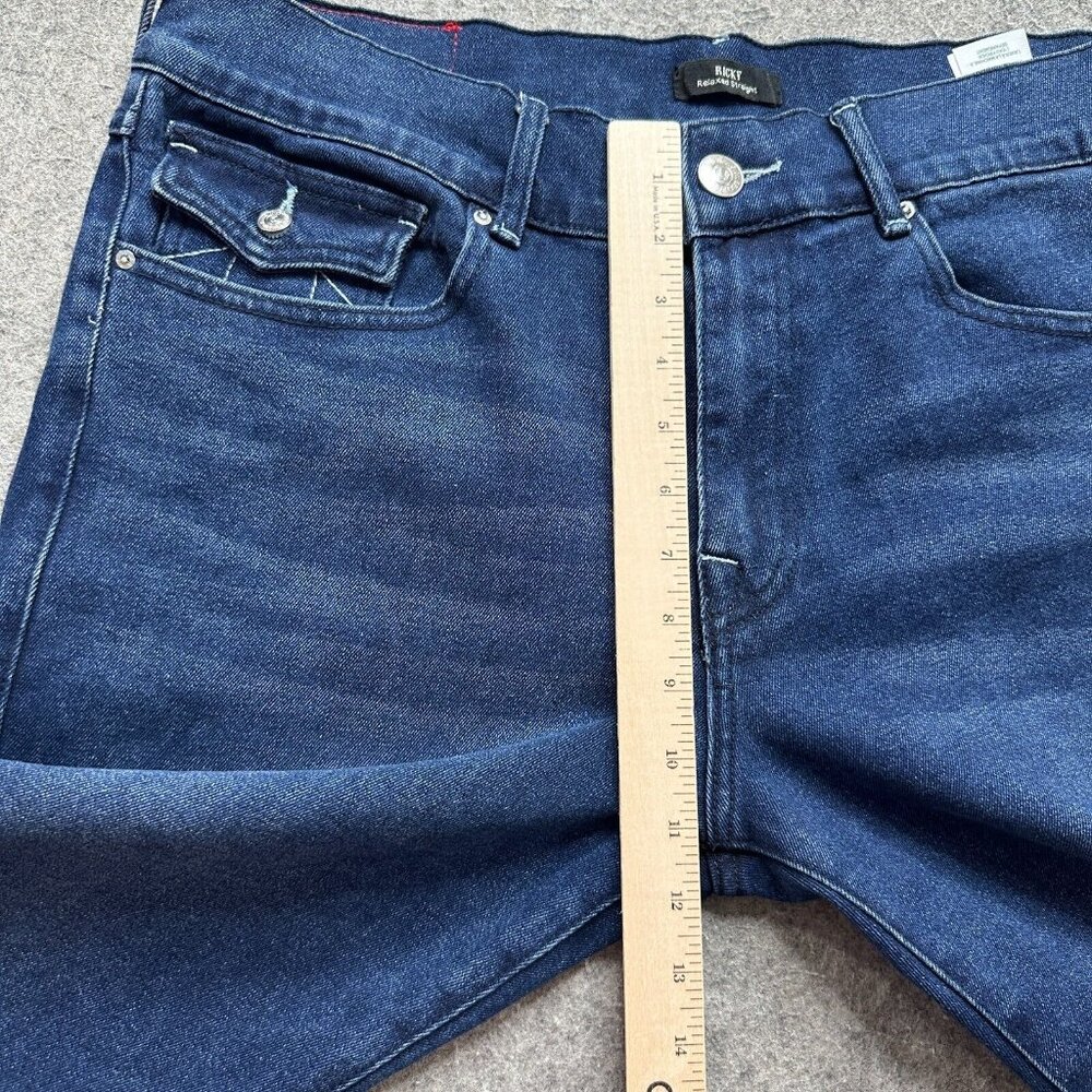 True Religion Denim Shorts Men 36 Blue Ricky Relaxed Straight 12" Jean Bermuda - Picture 16 of 16